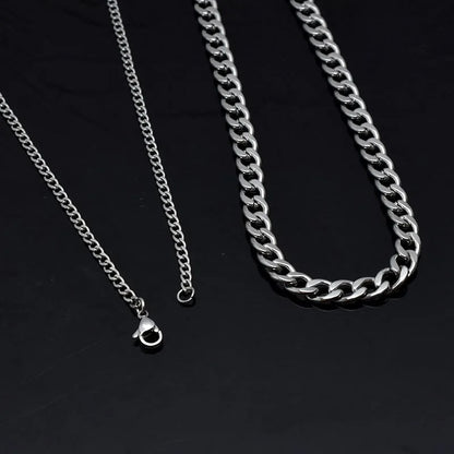 Classic Retro Fashion Necklace New Stainless Steel Two-Sided Ground Hip-Hop Style Vacuum Necklace