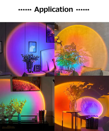 LED Sunset Lamp Nightlights USB Projector Birthday Party Decoration Mood Lights For Bedroom Living Room Wall Photography