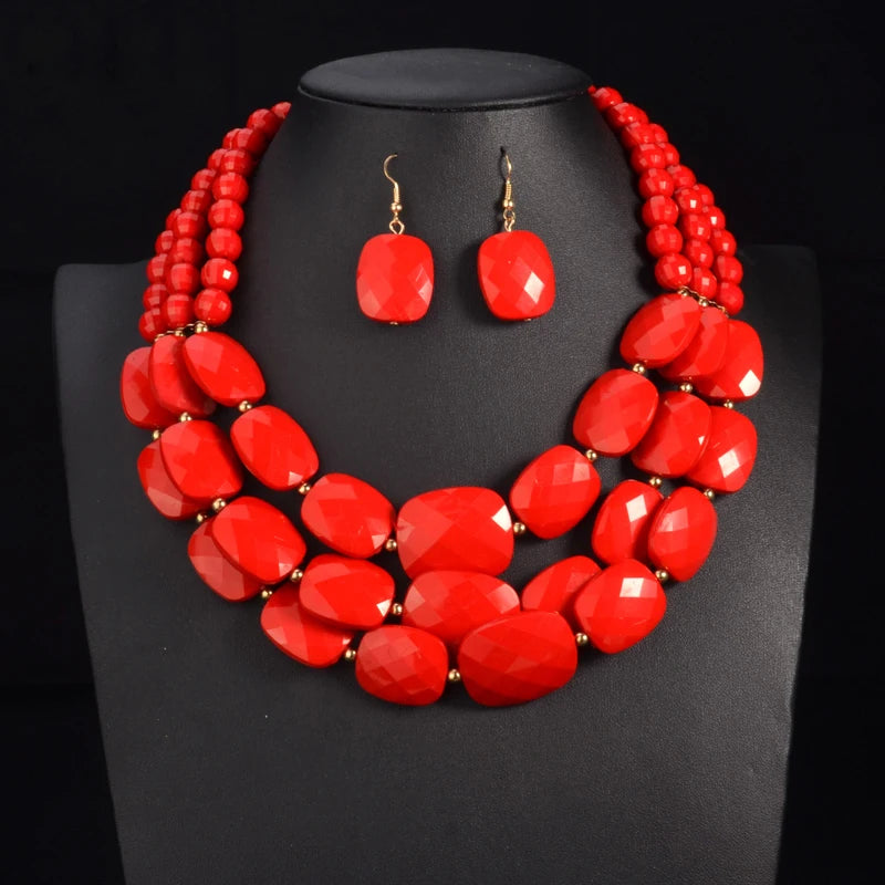 UDDEIN African Beads Jewelry Sets Multi layer Nigerian Wedding Indian Jewelry Sets Luxury Statement Choker Necklace Jewellery