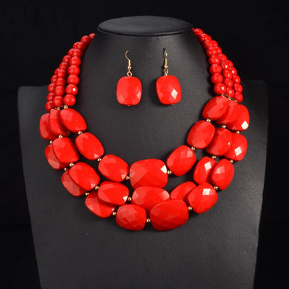 UDDEIN African Beads Jewelry Sets Multi layer Nigerian Wedding Indian Jewelry Sets Luxury Statement Choker Necklace Jewellery