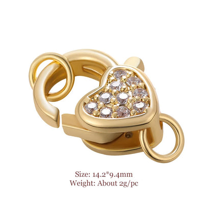 Juya DIY Jewelry Accessories Gold Zirconia Clasps Bracelets Connectors For Handmade Jewellery Makings