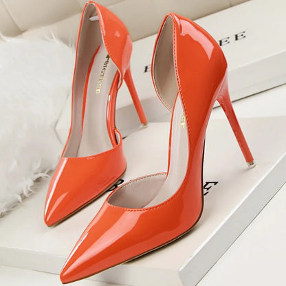 Candy Color Thin High Heels Pumps Shoes Woman Side Empty Stilettos Women Heels Shoes Party Office Wedding Shoes for Lady WSH4117