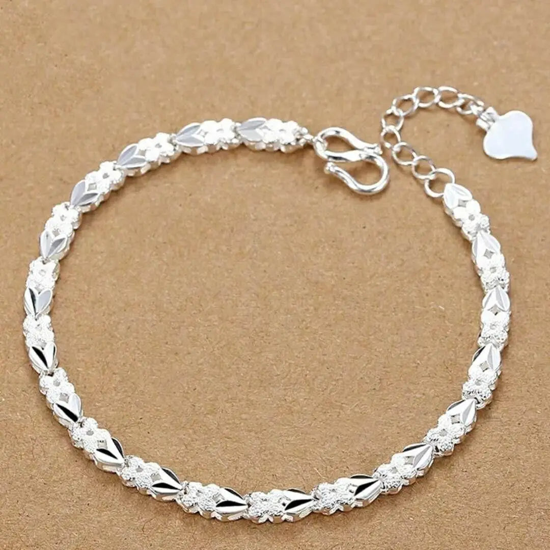 Fine Noble 925 Sterling Silver Solid Chain Bracelet For Women Men Charm Party Gift Wedding party Fashion Jewelry