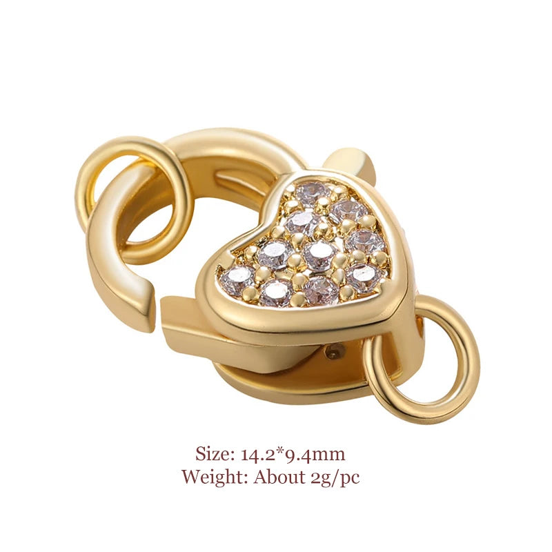 Juya DIY Jewelry Accessories Gold Zirconia Clasps Bracelets Connectors For Handmade Jewellery Makings