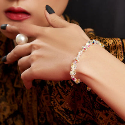 Ins Beaded Simple Flash Bracelet Square/ Crystal Bracelet Exquisite Luxury Fashion Girlfriends NewBracelet Female Fresh Style