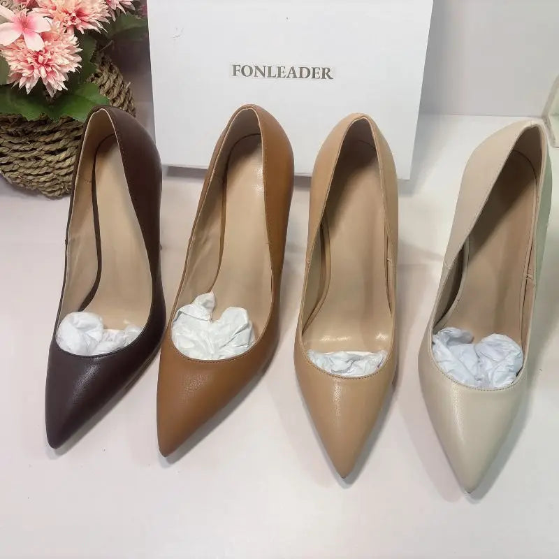 12CM/10CM/8CM/6CM/Flat Office Wear Size 33-46  Elegant Stiletto Pointed Toe Pumps Heels for Women and Ladies