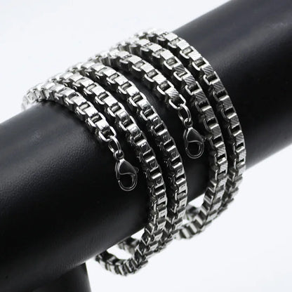 Popular Double Linked 4 Side Polished Stainless Steel Thick Cuban Chain Necklace