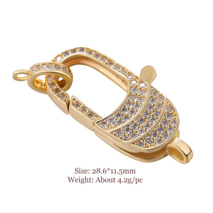 Juya DIY Jewelry Accessories Gold Zirconia Clasps Bracelets Connectors For Handmade Jewellery Makings