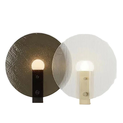 Modern Simple Round Disk Black White Glass  for Bedroom Living Room Restaurant Table Lamp