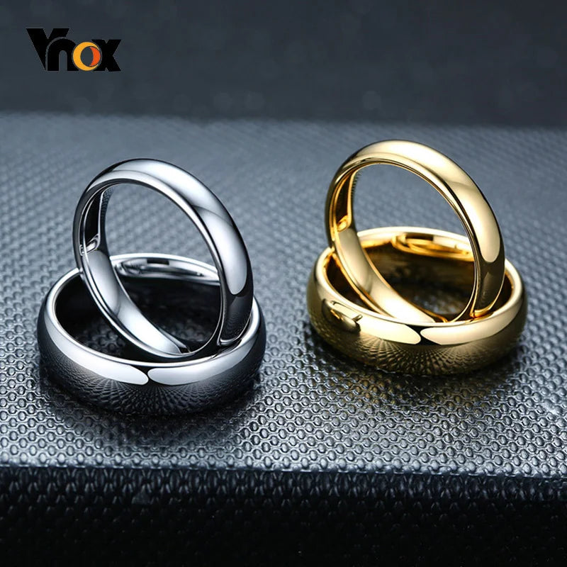 Vnox Anti Scratch Tungsten Wedding Rings for Women Men Simple Classic Wedding Bands for Couples Basic Jewelry