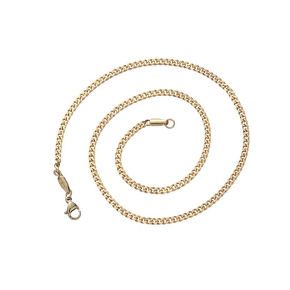 SC013  3mm Stainless Steel Cuban Link Chain Hip Hop Chain Necklace