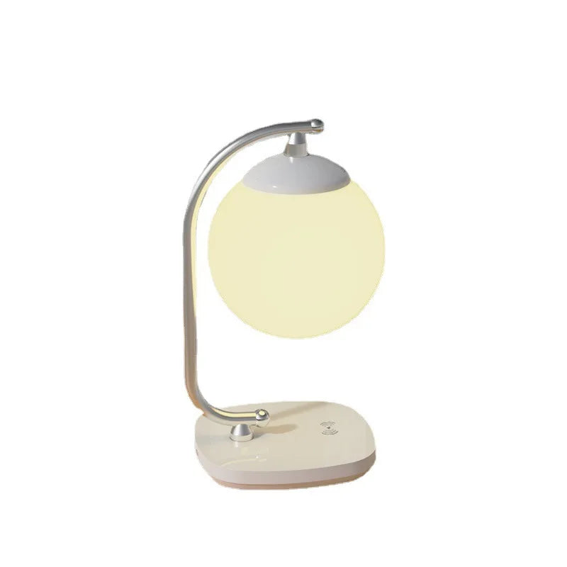 Modern Glass Globe Table Lamp Round Nightstand Lamp with Metal Base Brass Finished Modern Minimalist Spherical Glass Desk Lamp