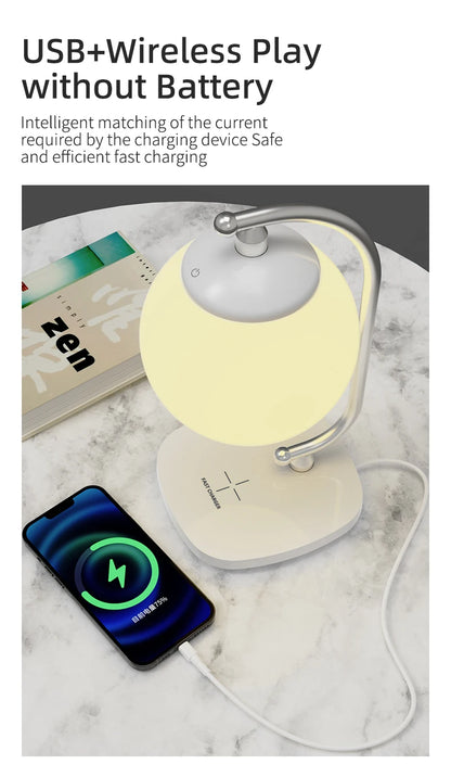 Modern Glass Globe Table Lamp Round Nightstand Lamp with Metal Base Brass Finished Modern Minimalist Spherical Glass Desk Lamp