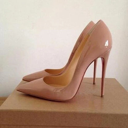 Red black yellow extreme high heel pointed toe new ladies high-heeled shoes women's shoes party wedding QP067 ROVICIYA