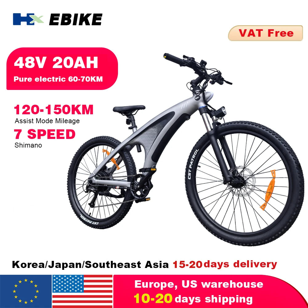 HX Q5 e bike Adults electric bike 48V 20AH 27.5 Inch  Electric bicycle City Electric bike E Bikes Mountain ebike