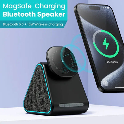 Wireless Charger Phone Holder Magnetic Wireless Charging Bluetooth Speaker Suitable For IPhone 16 15 Fast Charging
