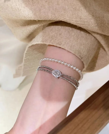 Classic matte shiny wire winding bracelet for women Light luxury and fashion silver 925 double-layer soft bangles fine jewelry