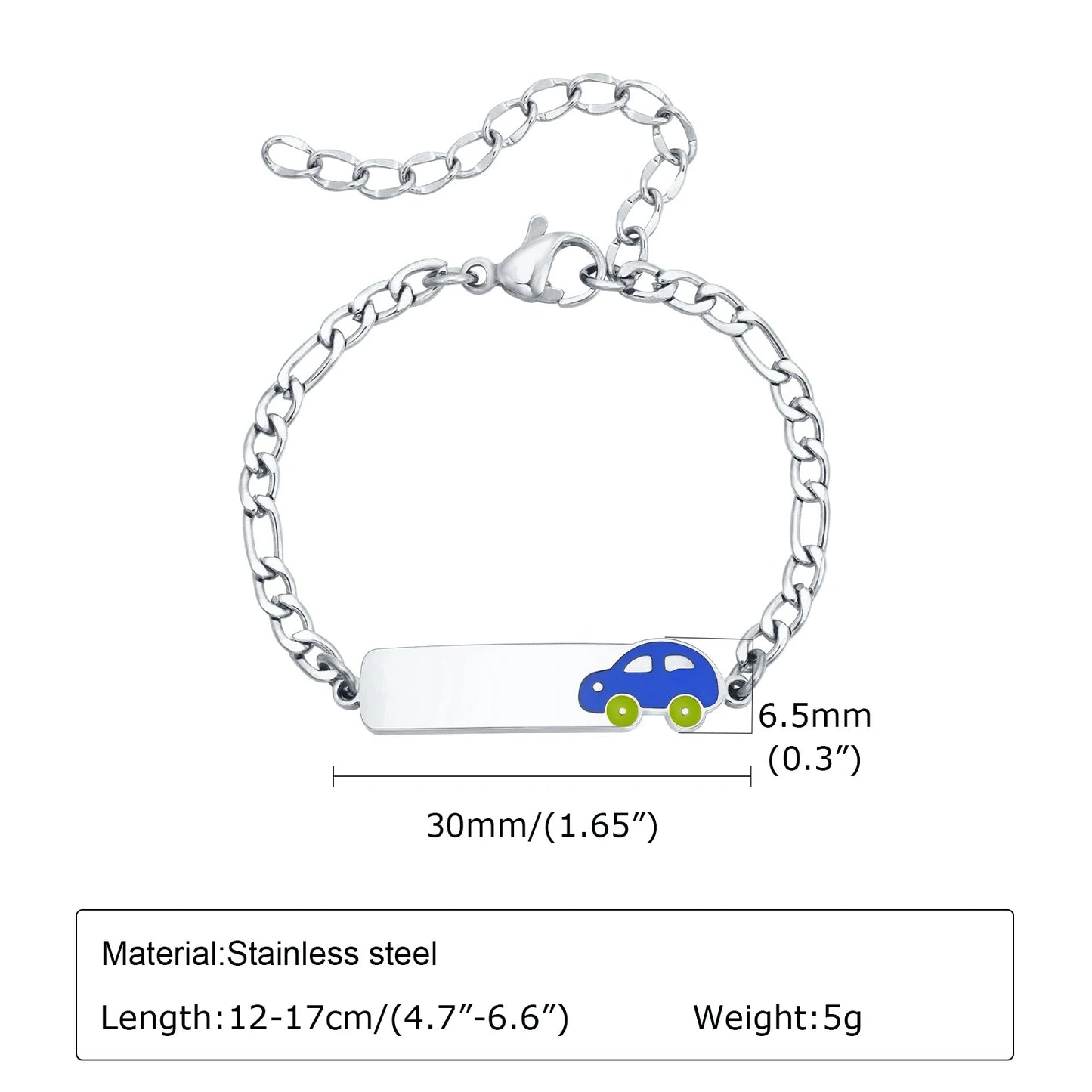 Vnox Personalized Baby Names Bracelets,Custom Baptism Gift, Anti Allergy Stainless Steel Chain Bracelets, Gifts to Newborns