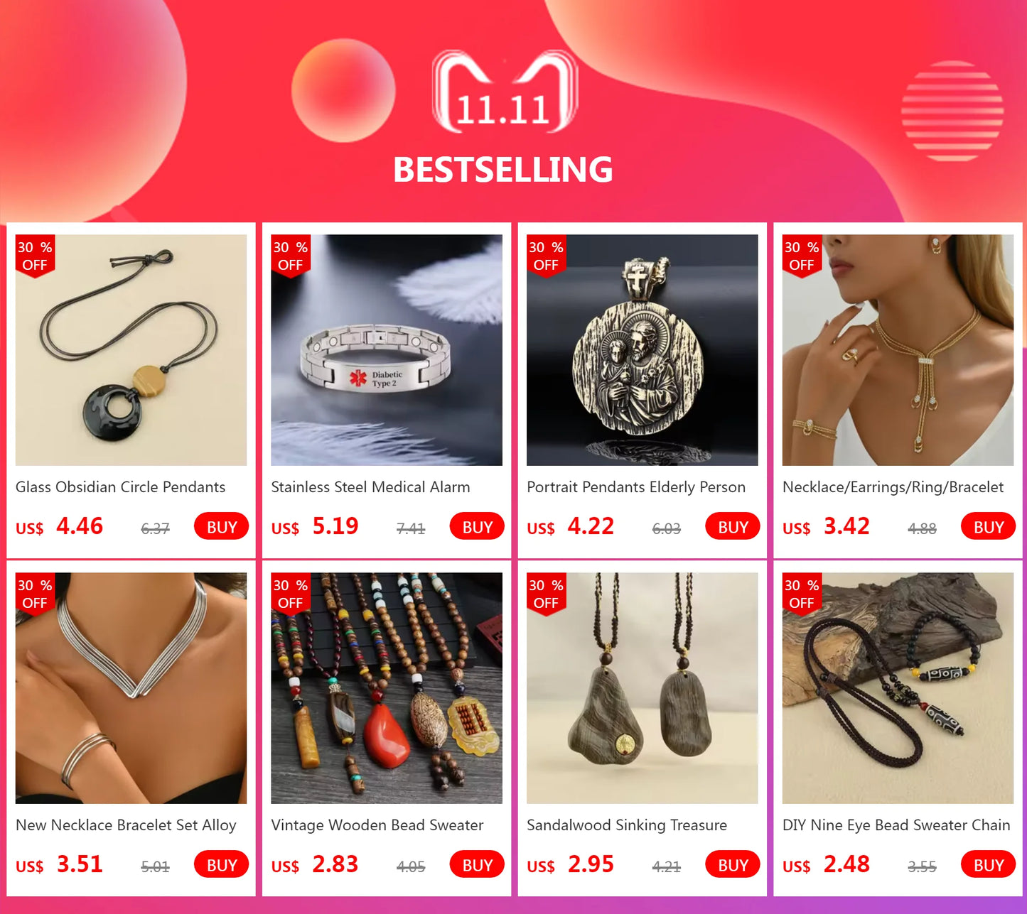 Geometric Jewelry Set Alloy Women's Fresh Sweet Necklace Charm Jewelrys