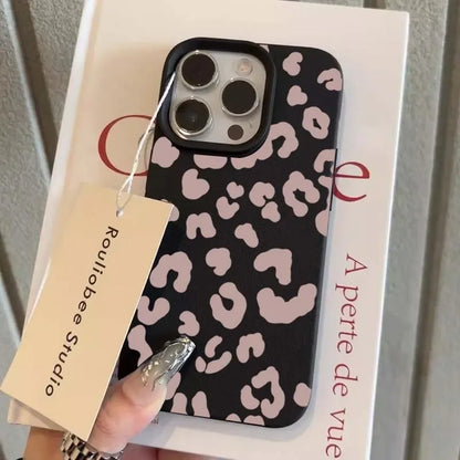 Phone Case For iPhone 16e 16 15 14 13 12 11 Pro Max 16 Plus XS Max X XR Minimalist Leopard Print Lichee Patterns Soft tpu Cover