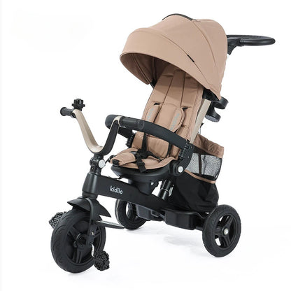 Children's tricycle, lightweight and foldable, baby can push and ride the bicycle, 3-6 years old baby stroller, luxurious