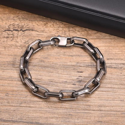 Vintage Chain Bracelets for Men Boys,Byzantine Stainless Steel Braided Link Wristband,Retro Jewelry Birthday Father Gifts