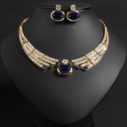 2 Piece Jewellery Set Exquisite Luxury Ladies Necklace Earrings Dress Party Wedding Bridal Hundred Stunning Accessories M-371