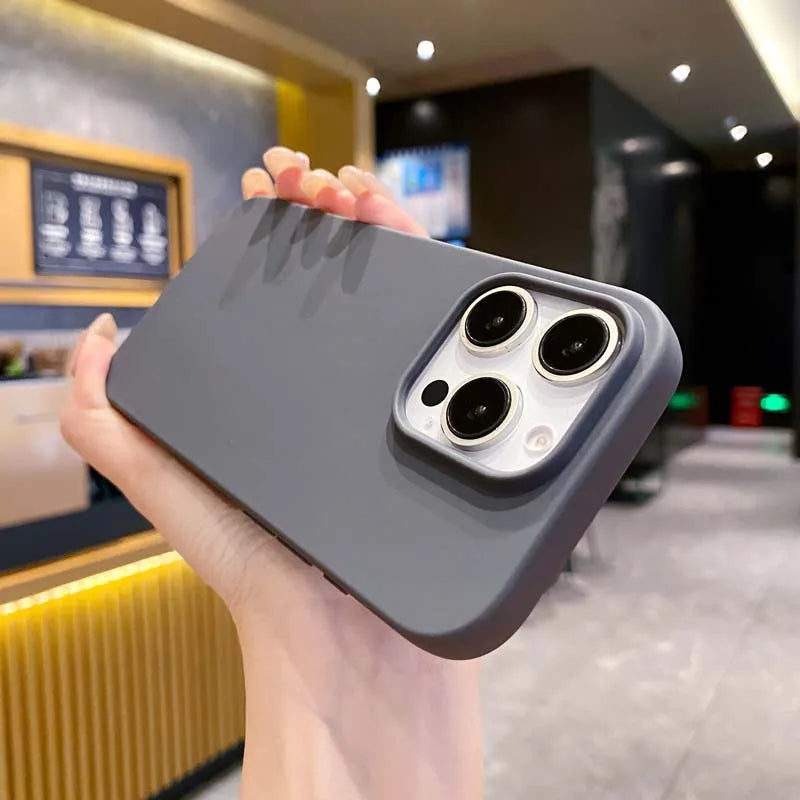 New Solid Color Phone Case for IPhone 16 15 14 13 12 11 Pro Max 16Pro Soft Silicone Shockproof Protective Accessories Cover