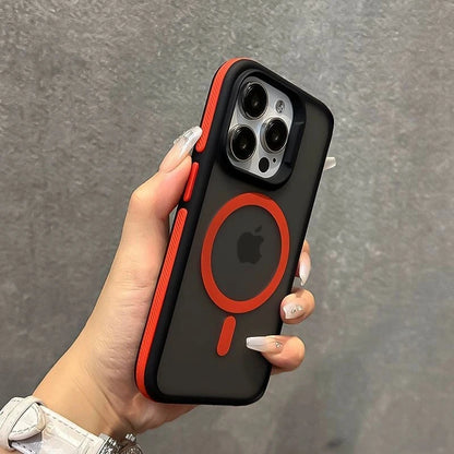 Luxury Matte Armor Phone Case For iPhone 16 15 14 11 12 13 Pro Max Plus Magsafe Magnetic Bumper Back Cases Cover Funda Coque