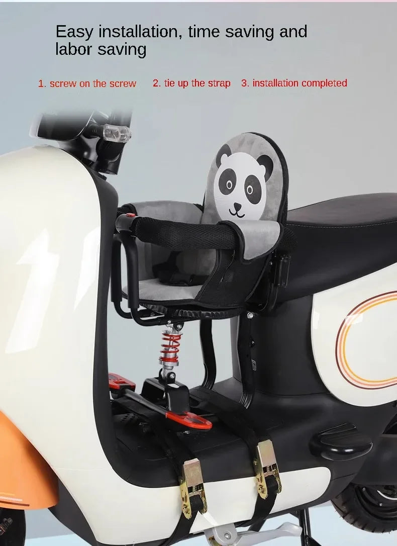Electric vehicle front child seat electric scooter baby safety seat/electric motorcycle shock absorber stool motorcycle seat