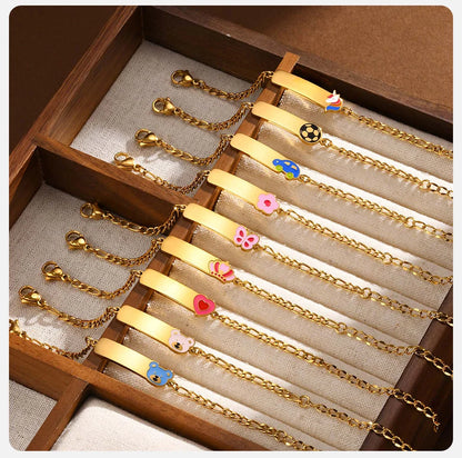 Vnox Personalized Baby Names Bracelets,Custom Baptism Gift, Anti Allergy Stainless Steel Chain Bracelets, Gifts to Newborns