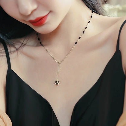 2025 New Jewelry For Women's Mysterious Sexy Black Crystal Zircon Ball Pendant Necklace Party Luxury Necklace Girls Accessories