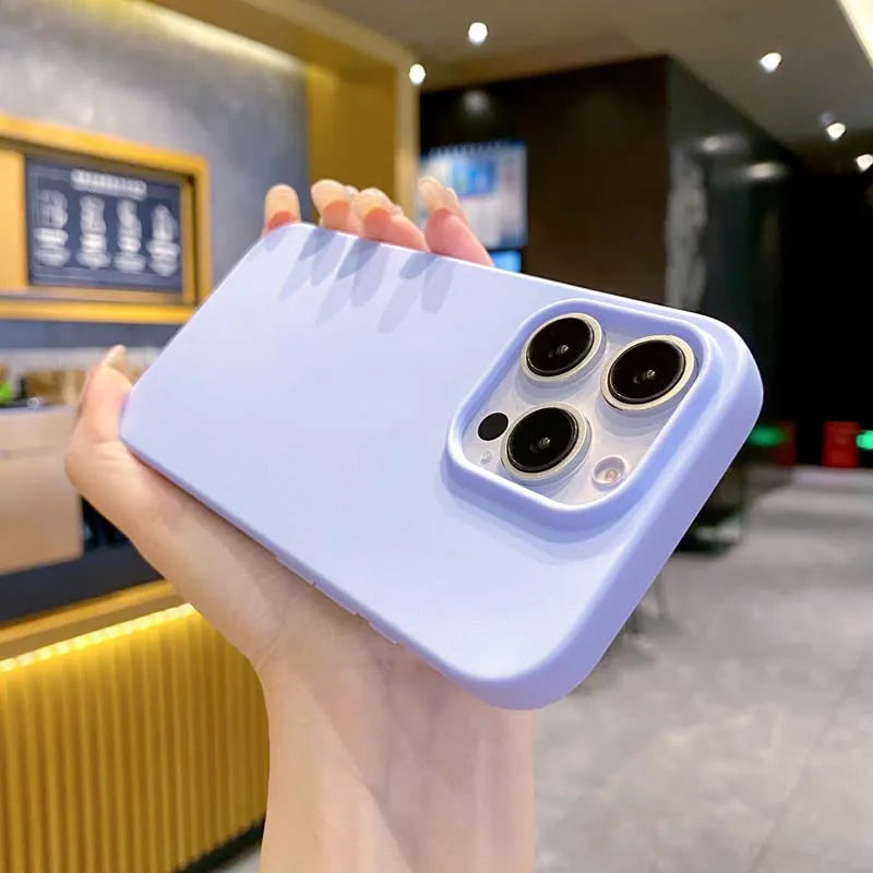 New Solid Color Phone Case for IPhone 16 15 14 13 12 11 Pro Max 16Pro Soft Silicone Shockproof Protective Accessories Cover