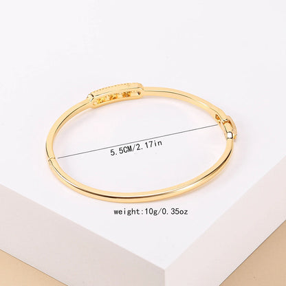 Beaut&Berry Luxurious 18k Gold Plated Bracelet for Women and Men Style Copper Zircon Bangle 2-color for Wife and Friends Gifts
