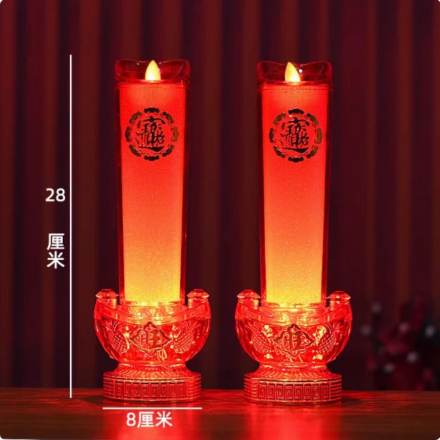 God of Wealth Lamp, Simulated Flame LED Electric Candle, Smokeless Electronic Candle Holder, Buddha Lamp, Household, Plug-in