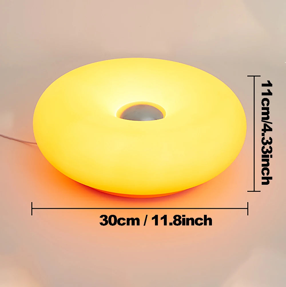 Bauhaus table lamp USB plug bedroom bedside lamp living room dining room decoration donut ambient light（Not glass）