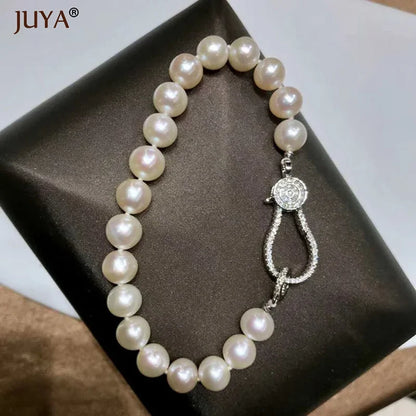 Juya DIY Jewelry Accessories Gold Zirconia Clasps Bracelets Connectors For Handmade Jewellery Makings