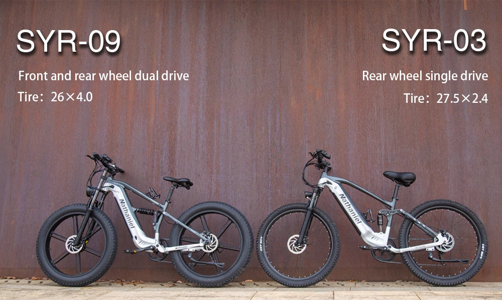 Nathaniel SYR09 adult electric bike, Dual motor 2000W,26*4.0Fat tires,48V20Ah,55KM/H, All terrain off-road E-bike
