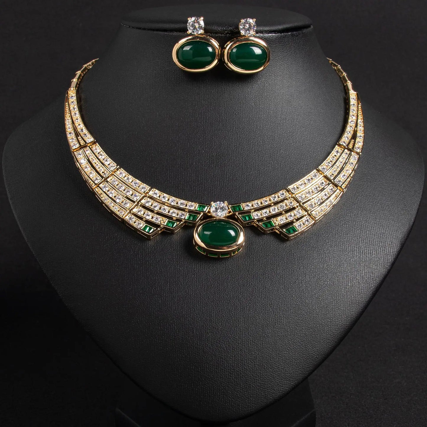 2 Piece Jewellery Set Exquisite Luxury Ladies Necklace Earrings Dress Party Wedding Bridal Hundred Stunning Accessories M-371