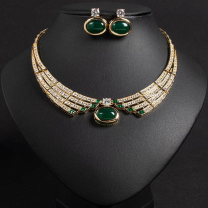 2 Piece Jewellery Set Exquisite Luxury Ladies Necklace Earrings Dress Party Wedding Bridal Hundred Stunning Accessories M-371