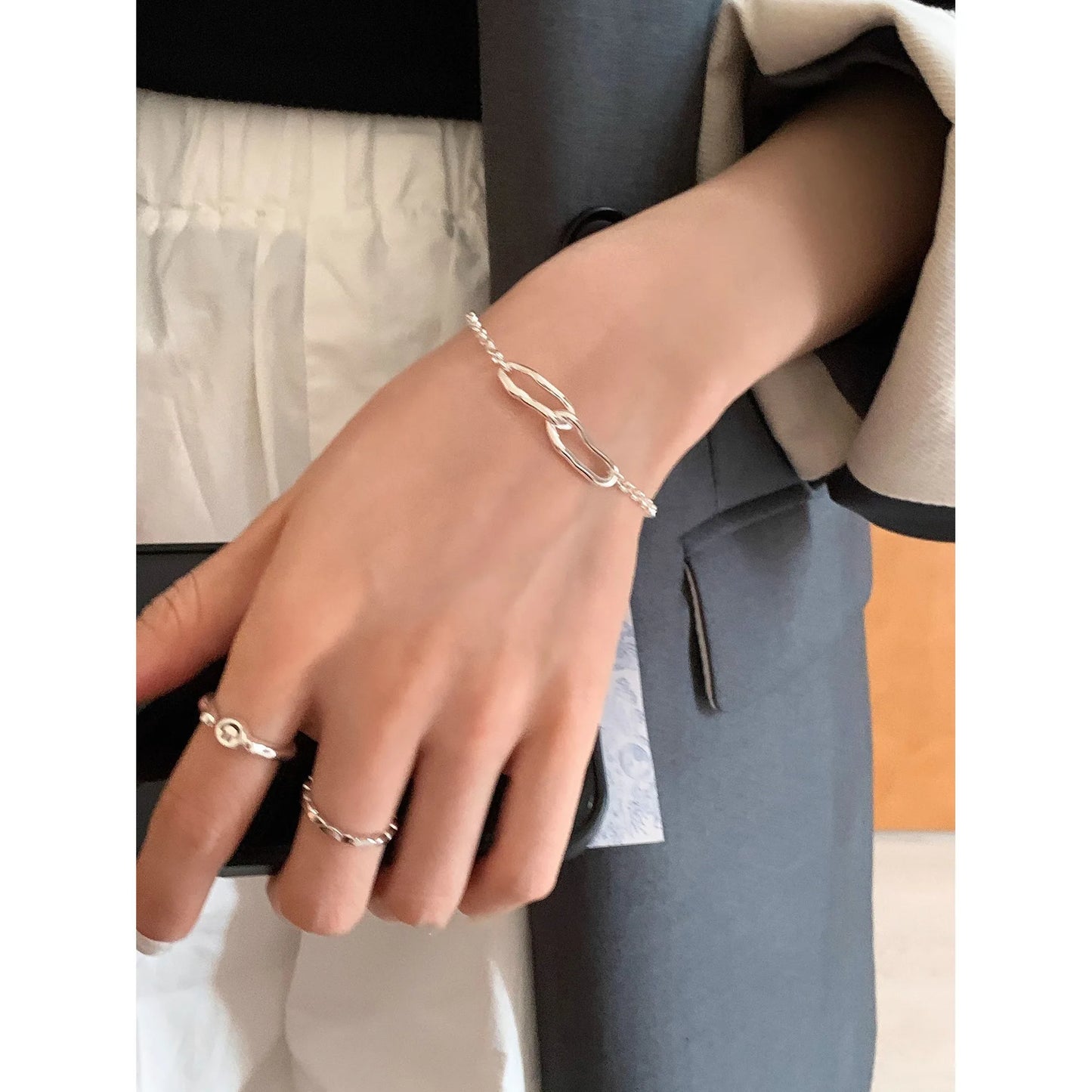 New Fashion Women's 925 Sterling Silver Bracelets Bracelets for Simple and Sweet Jewelry Trendy Wholesale