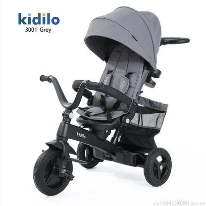 Children's tricycle, lightweight and foldable, baby can push and ride the bicycle, 3-6 years old baby stroller, luxurious