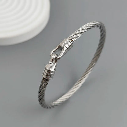 New steel wire button pattern horseshoe gold-plated stainless steel bracelet 18K, high quality waterproof couple bracelet, wife