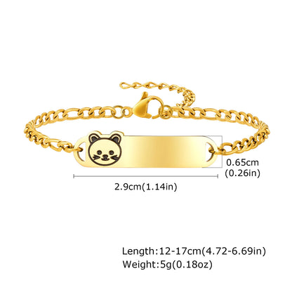 Vnox Personalized Baby Names Bracelets,Custom Baptism Gift, Anti Allergy Stainless Steel Chain Bracelets, Gifts to Newborns