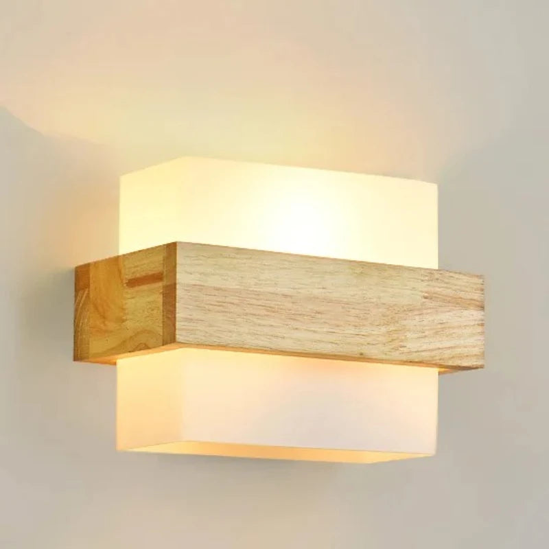 Modern Wood Lamp Led Wall Lamps Glass Light Mirror Washer Sconces Wall Light Fixtures Dressing  Living Room Dining Room Bedroom
