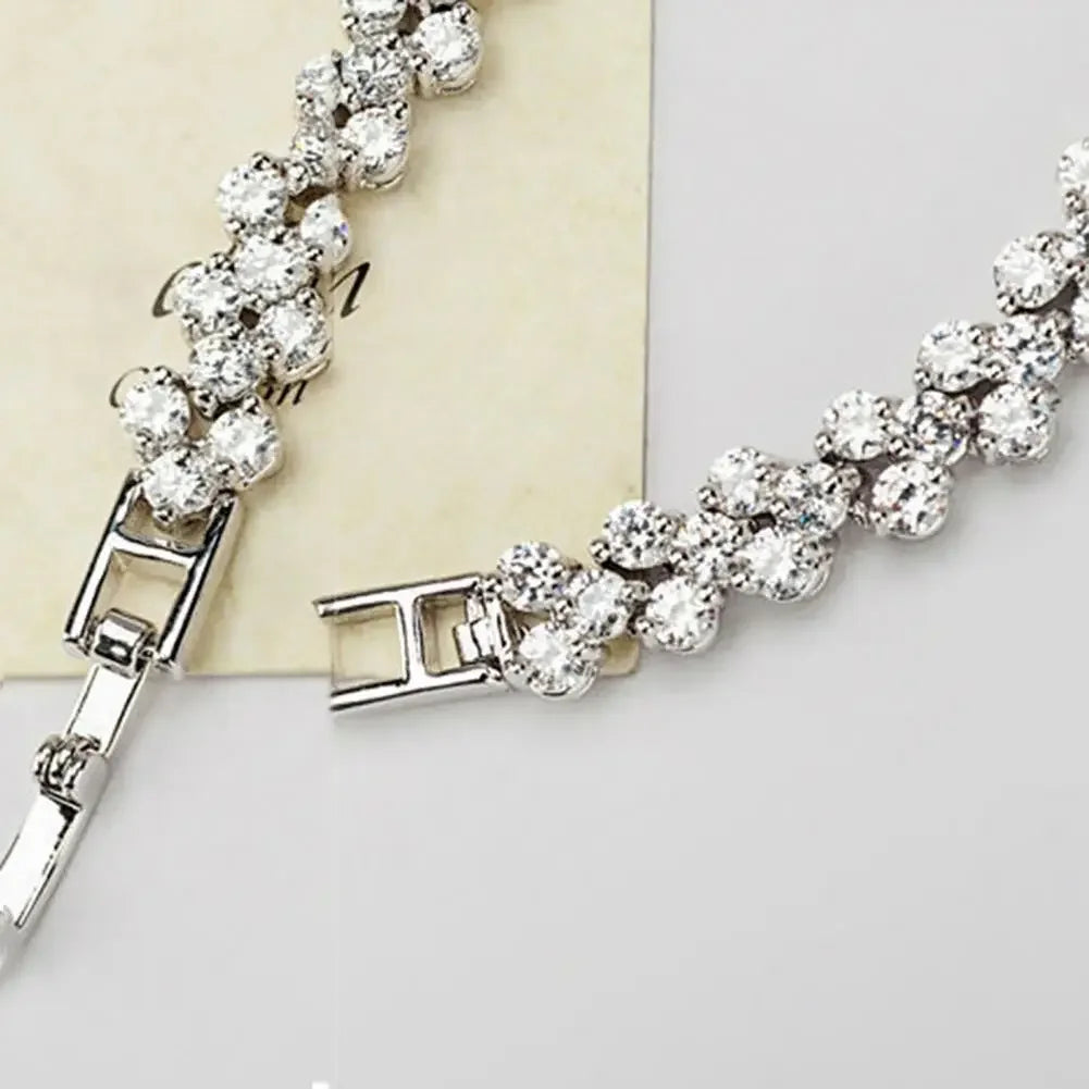 Elegant Bracelets for Women Chain Cubic Zircon Rhinestone Shiny Inlaid Bangle Bracelet Gifts Acier Inoxydable браслеты наруку