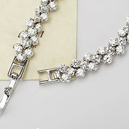 Elegant Bracelets for Women Chain Cubic Zircon Rhinestone Shiny Inlaid Bangle Bracelet Gifts Acier Inoxydable браслеты наруку