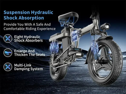 E-bike, multiple configuration options 400W motor 48V 30AH capacity, worry-free, safe and comfortable electric bicycle