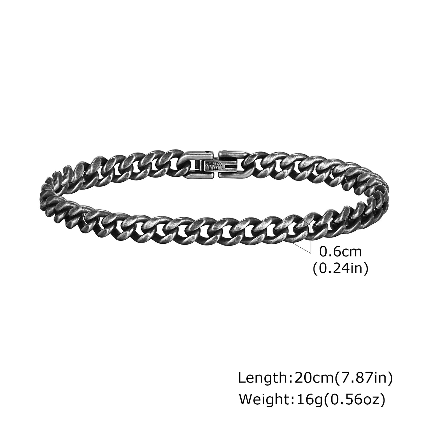 Vintage Chain Bracelets for Men Boys,Byzantine Stainless Steel Braided Link Wristband,Retro Jewelry Birthday Father Gifts