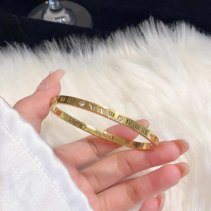 Elegant 8-piece Stainless Steel Bracelet Set With Rhinestone Embellishments, A Stylish Combination For Everyday Wear And Holiday